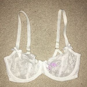 L’Agent White Lace Bra